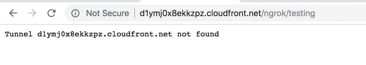 Requests to the cloudfront distribution return an error "Tunnel d1ymj0x8ekkzpz.cloudfront.net not found"