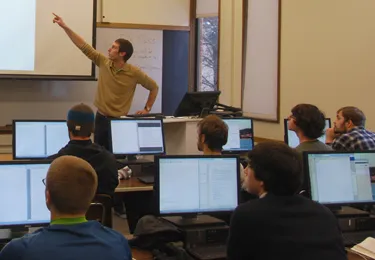 A picture of me teaching the LaTeX class.