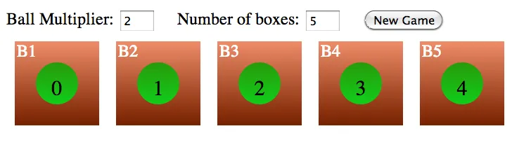 Every box has one ball too few to be able to move them.